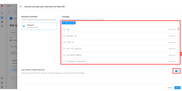connect and sync your feed